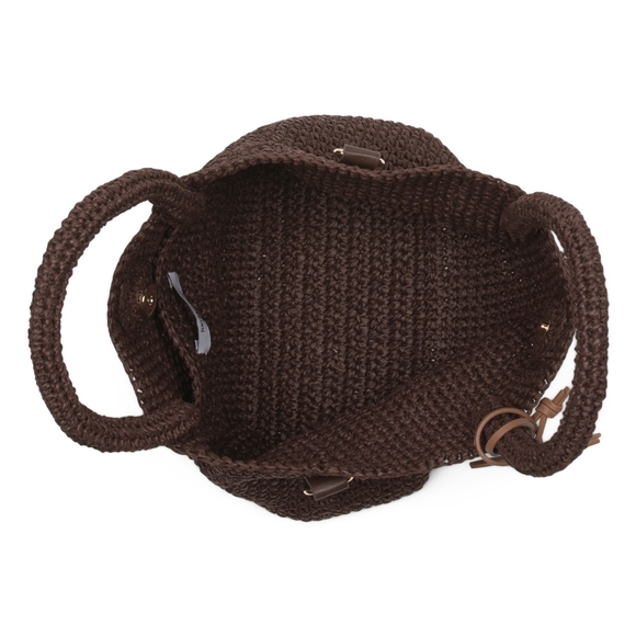 Haute Hippie Chocolate Woven Tote Handbag - Picture 3 of 3